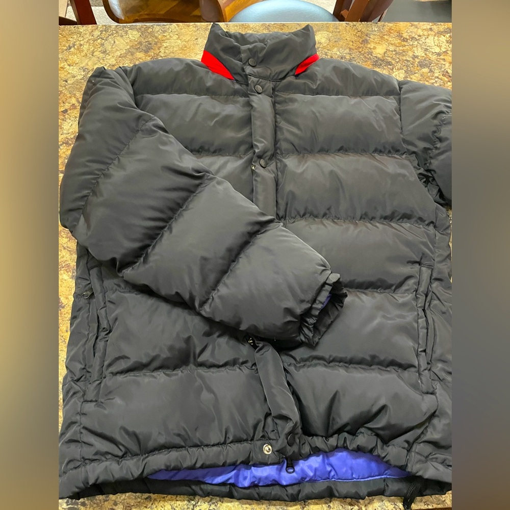 Vintage men’s REI Goose Down Black Puffer Coat, Sz Large